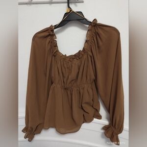 Elegant Brown Women's Top
